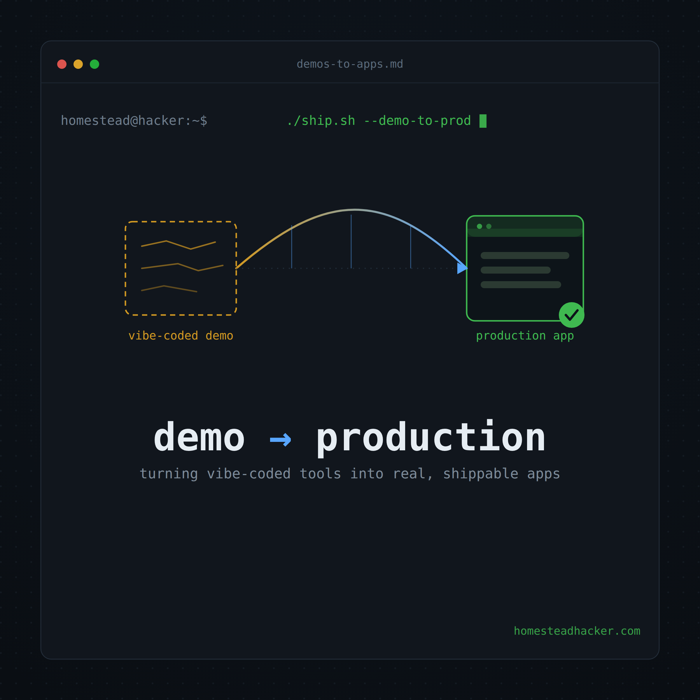 Turning Demos Into Real Apps (and Building Something New)